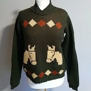 Vintage Sweater with Horse & Diamond details